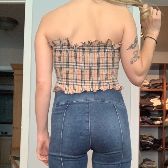 SOLD - Burberry Print Crop Top - Picture 3 of 3